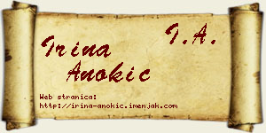 Irina Anokić vizit kartica